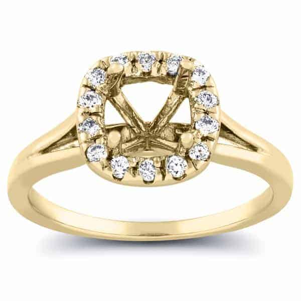 1/5 carat diamond halo semi mount