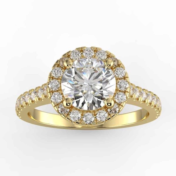 certified 1 carat diamond engagement ring in 14k gold
