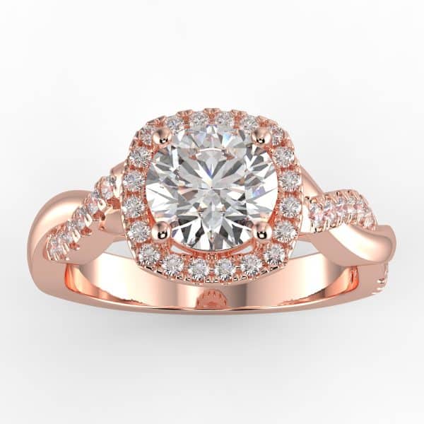 1/4 carat diamond halo semi mount