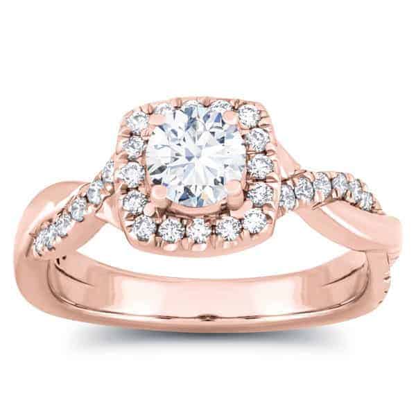 1/3 carat diamond halo semi mount