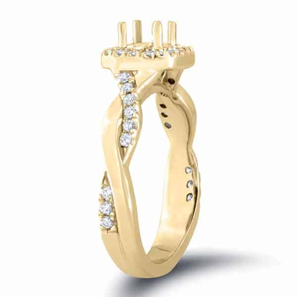 1/3 carat diamond halo semi mount
