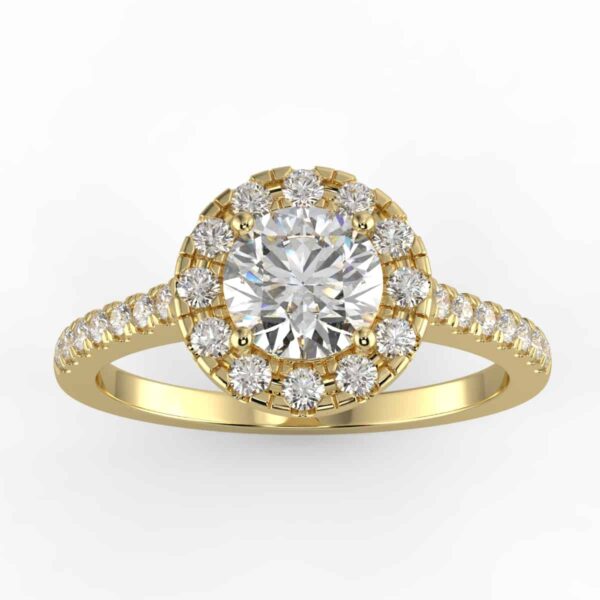 1 carat diamond halo ring *with center diamond*