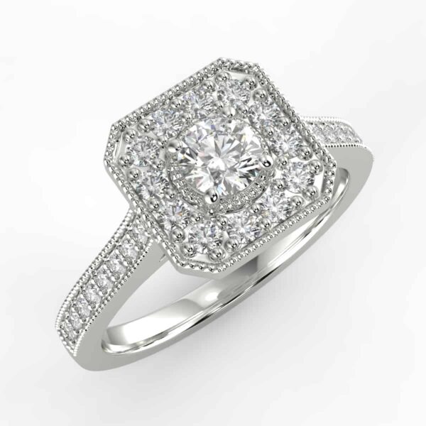 1/2ct diamond halo ring in 10k gold $599