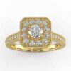 1/2ct diamond halo ring in 10k gold $599