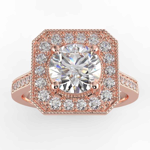 3/8 carat diamond halo semi mount