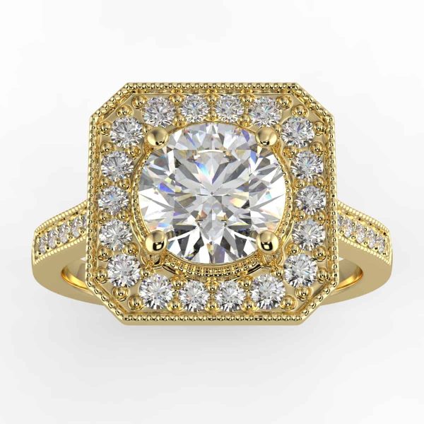 3/8 carat diamond halo semi mount