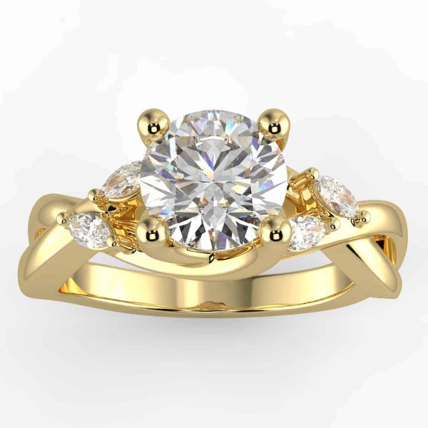 certified 1 carat diamond engagement ring in 14k gold