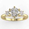certified 1 carat 3 stone engagement ring in 14k gold