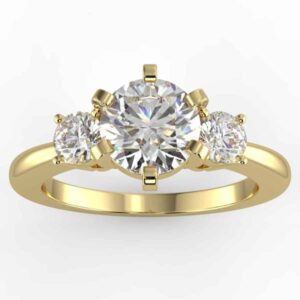 certified 1 carat 3 stone engagement ring in 14k gold
