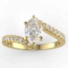 certified 1 carat engagement ring in 14k gold