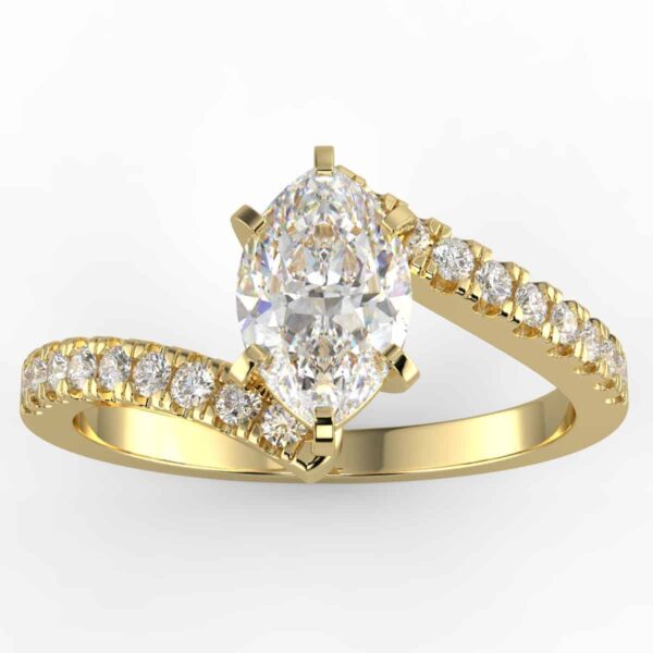 certified 1 carat engagement ring in 14k gold