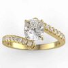 certified 1 carat engagement ring in 14k gold
