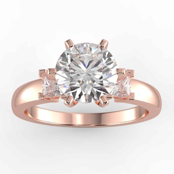 3 stone diamond ring mount 1/4 carat
