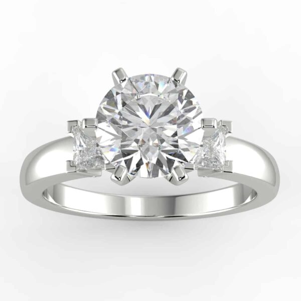 3 stone diamond ring mount 1/4 carat