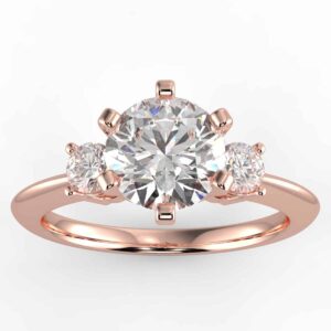 three stone diamond ring mount 1/3 carat