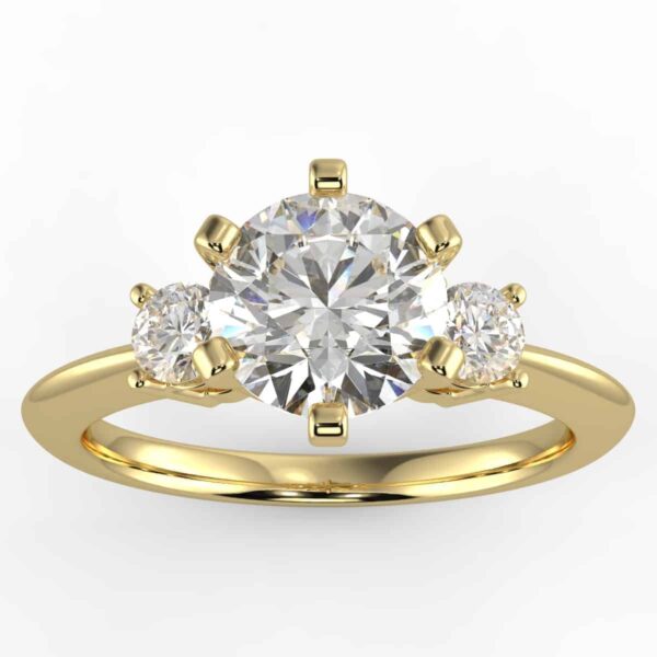 three stone diamond ring mount 1/3 carat