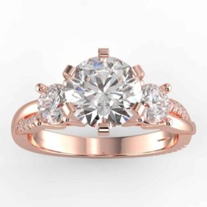 3 stone diamond ring mount 2/5 ct