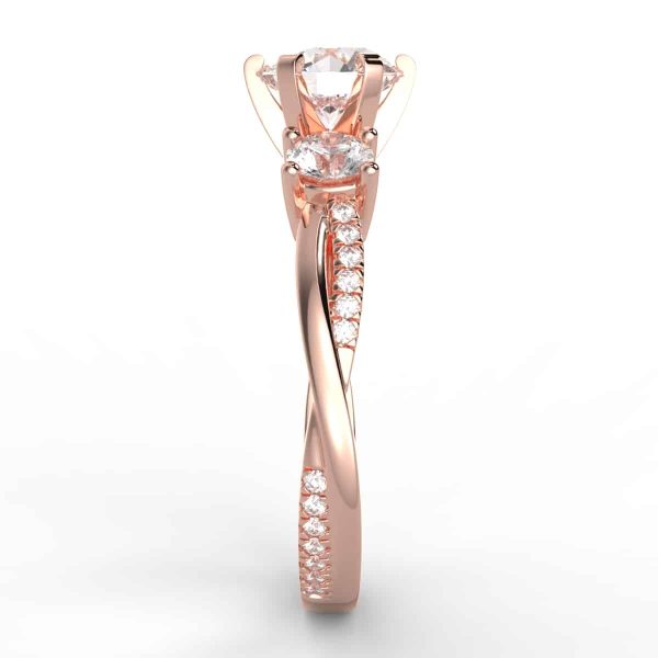 3 stone diamond ring mount 2/5 ct