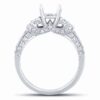 7/8 carat diamond 3 stone semi mount in 14k gold
