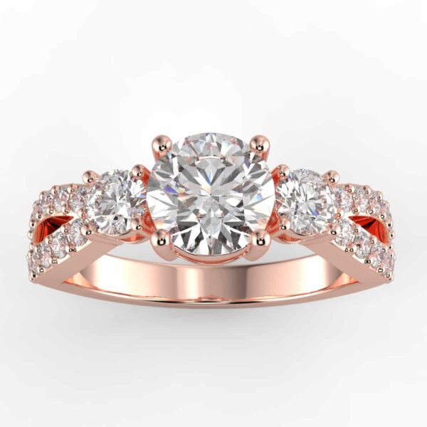 3 stone diamond ring mount 3/4 carat