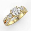 3 stone diamond ring mount 3/4 carat
