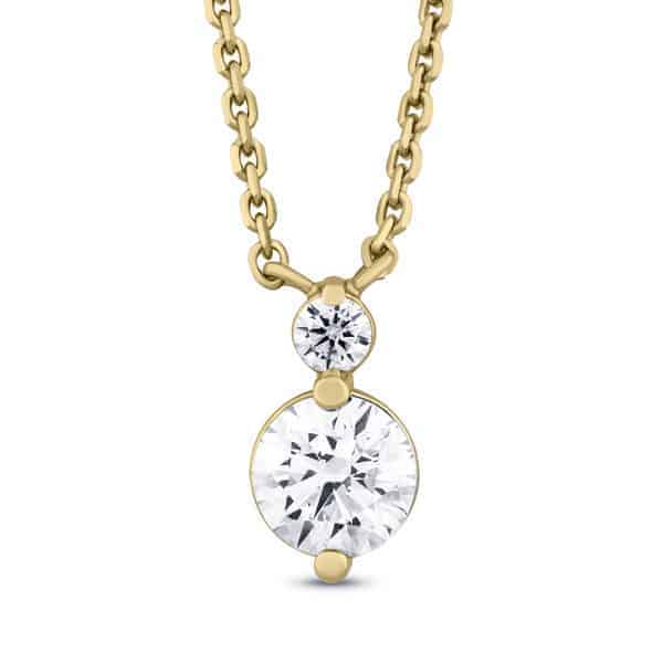 1/2 carat diamond two stone pendant in 10k gold