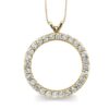 1/4 carat diamond circle pendant in 10k gold