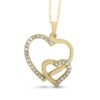 1/3 carat diamond double heart pendant in 10k gold