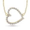 1/2 carat diamond floating heart pendant in 14k gold
