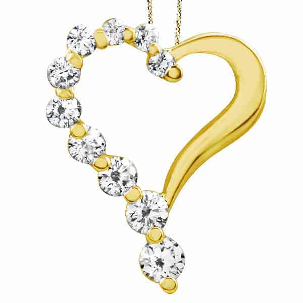 1/4ct diamond journey heart pendant in 10k gold