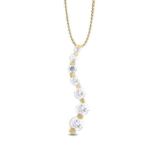 1/2 carat diamond journey pendant in 10k gold