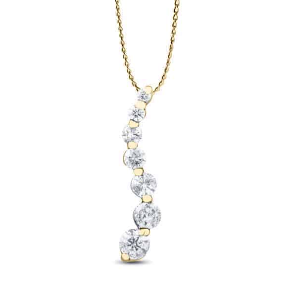 1 carat diamond journey pendant in 10k gold