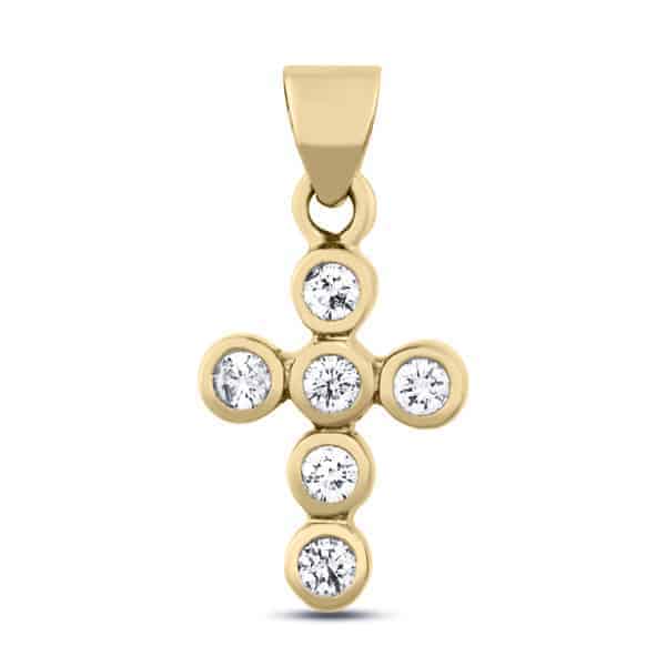 1/3 carat diamond cross pendant in 14k gold