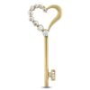 1 carat diamond key heart pendant in 14k gold