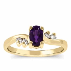 1/2ct diamond and amethyst ring