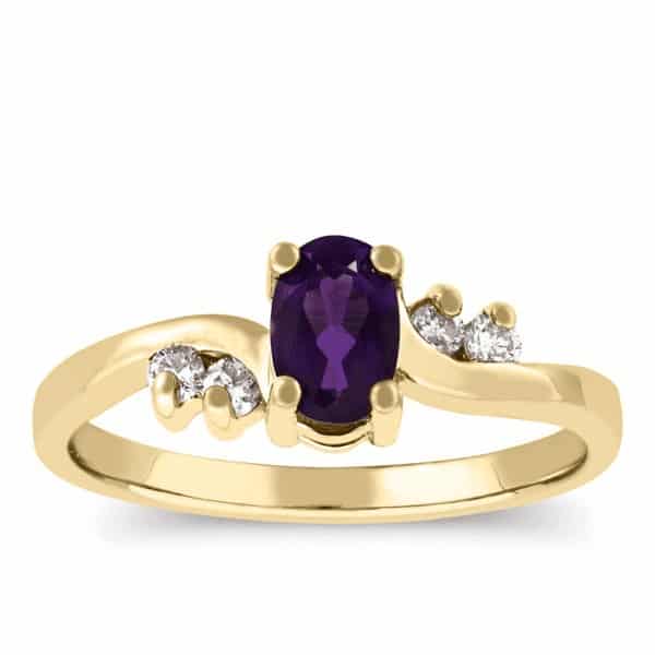 1/2ct diamond and amethyst ring