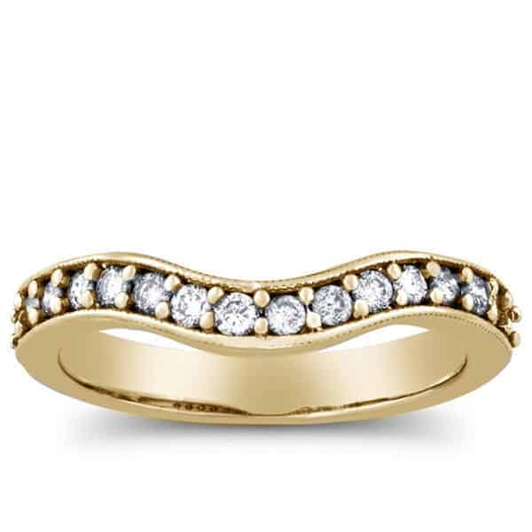 diamond curved anniversary band