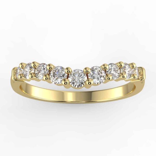 diamond curved anniversary band