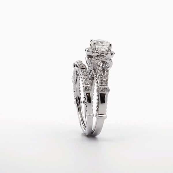 center of my world 1 3/4 carat 2 piece diamond halo wedding ring