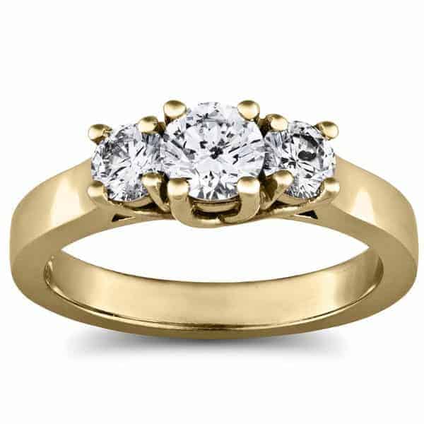 1ct 3 stone diamond ring