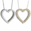 1cttw double sided diamond heart large pendant