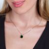 3/4ct lab grown diamond & emerald pendant