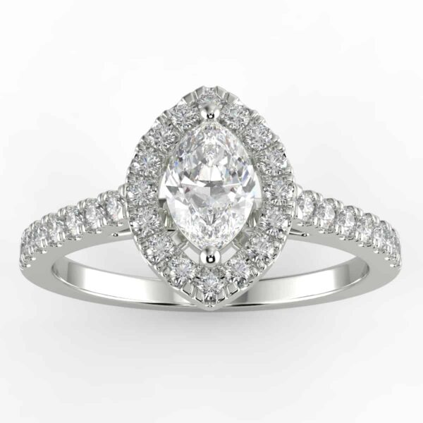 1 carat diamond halo ring *with center diamond*