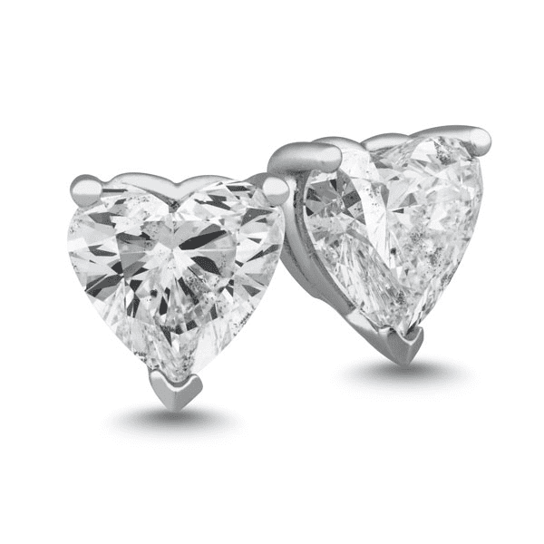 1ct diamond heart studs