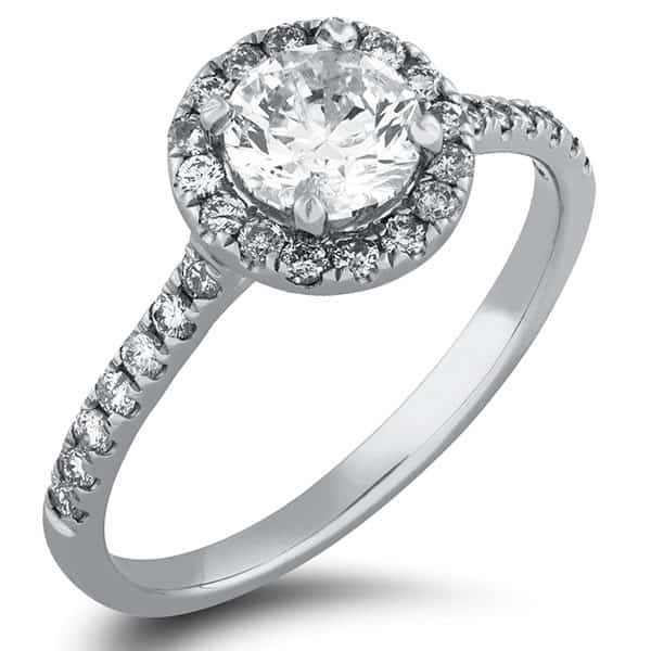 1 carat diamond halo ring *with center diamond*