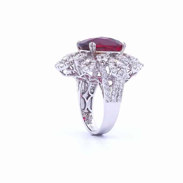 pink tourmaline 10 carat ring in 18k gold