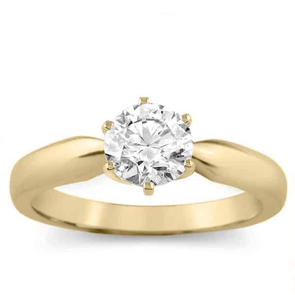 heavy shank solitaire mount in 14k gold