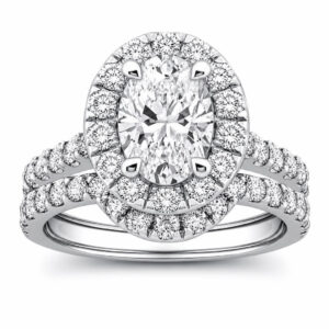 Diamond Halo Wedding Semi-Mount Set (5/8cttw)