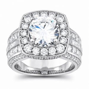5cttw diamond halo semi-mount engagement ring setting for holiday proposals