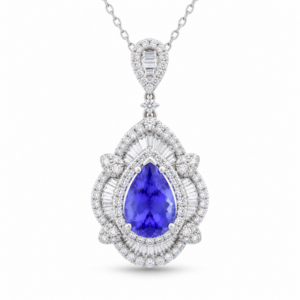 3 3/4 Carat Tanzanite Pendant in 18K White Gold